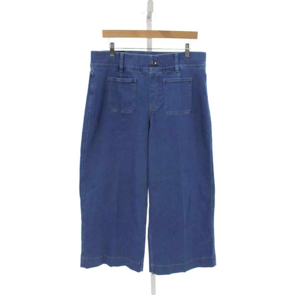Spanx Womens Cropped Jeans Blue Cotton Mid Rise Inseam 26 Size 1X